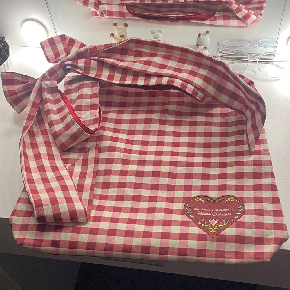 Barnes & Noble Red Checkered Valentine’s Day Tote Bag